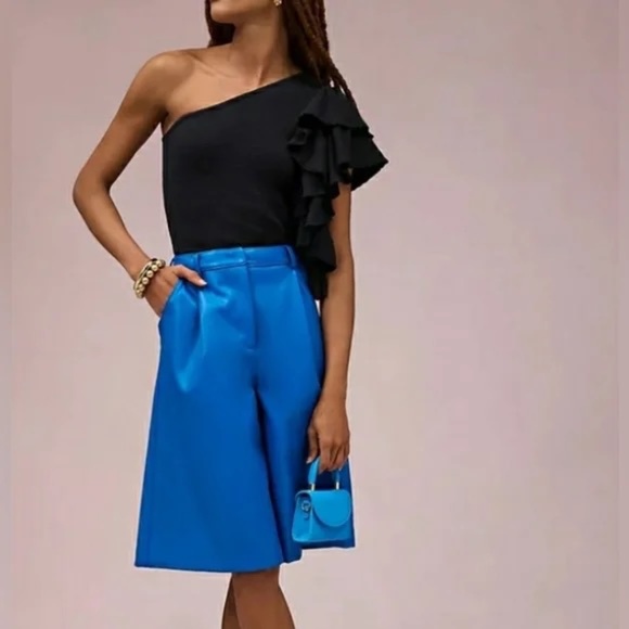 NWT Anthropologie One Shoulder Ruffle Tank XL - Picture 2 of 6